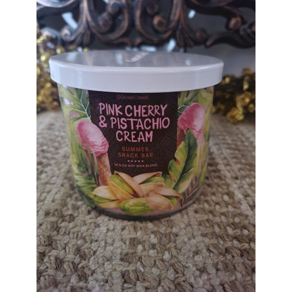 Goose Creek Pink Cherry & Pistachio Cream 3-wick Candle